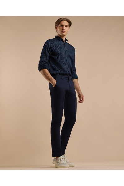 R&B بنطال ضيق سادة مع زر للإغلاق