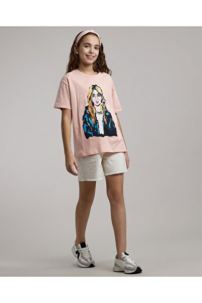 R&B Printed T-Shirt with Crew Neck and Short Sleeves