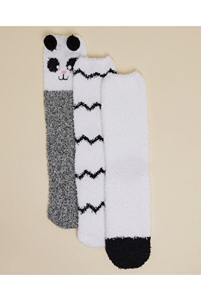 R&B جوارب شتوية مطبوع للنساء باللون الأسود، عبوة من 3 قطع