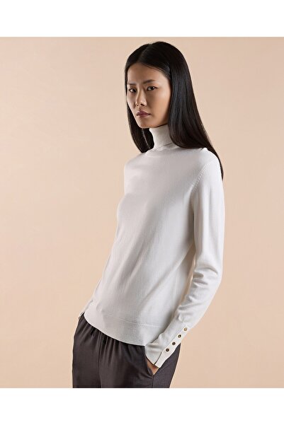 R&B Solid Sweater with Turtleneck and Long Sleeves