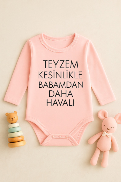 SVART WEAR Cute Baby Bodysuit with Printed Text and Snap Fasteners