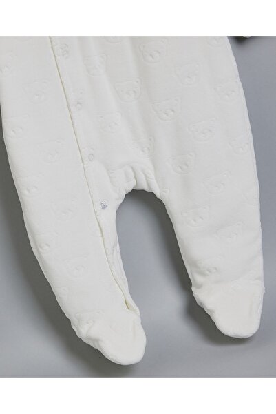 R&B Ivory Boy Solid Hooded Sleepsuit