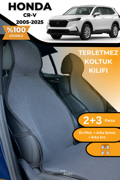 TREND Anti-Sweat Car Seat Protector Cover 100% Cotton 5-Piece Full Set Smoked Honda Cr-V