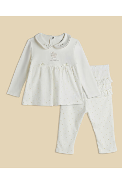 R&B Appliqued Collared Clothing Set