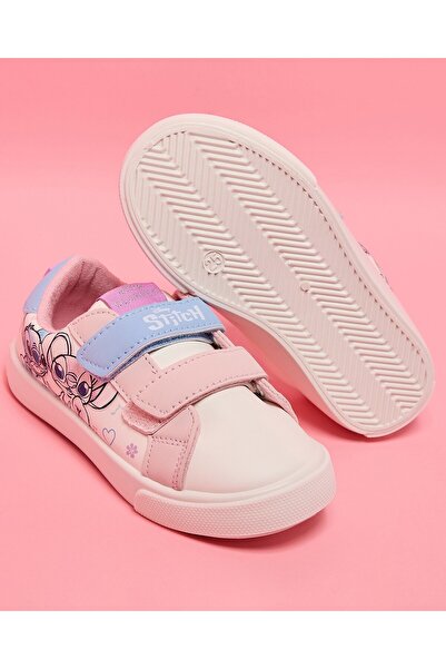 R&B White Girl's Stitch Print Velcro Sneakers