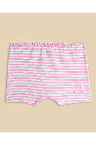 R&B White Women's 5 Pack Printed Boxer Briefs