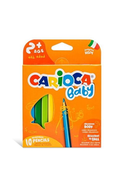 carioca Creioane colorate mini, material lemn, corp triunghiular, diametru mi...