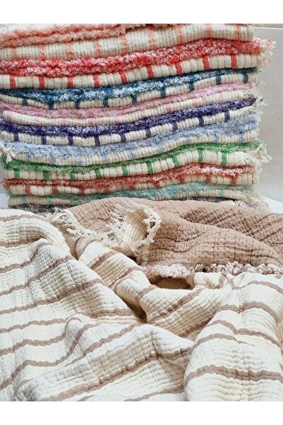 Yada Baby 100% Cotton 8 Layer Multi Muslin Baby Kids Blanket – XL (120X100 cm) Beige