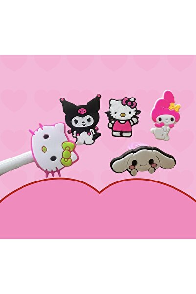 Buki'nin Atölyesi Kalem Başlığı Süsü Figürlü 5 li Set Kuromi Hello Kitty My M...