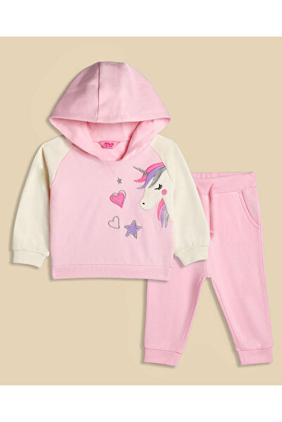 R&B طقم ملابس بغطاء رأس مطبوع يونيكورن