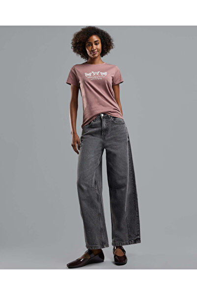 R&B Faded Baggy Jeans with Button Closure