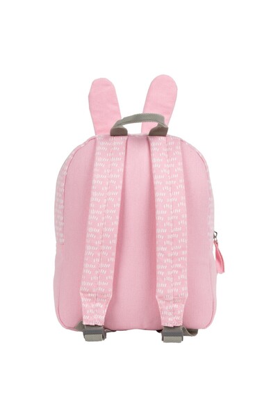 OEM Predškolský batoh, vzor zajačika, 29x23x9cm, biely/ružový, PLC11KR