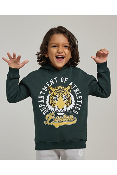 R&B Printed Hoodie with Long Sleeves