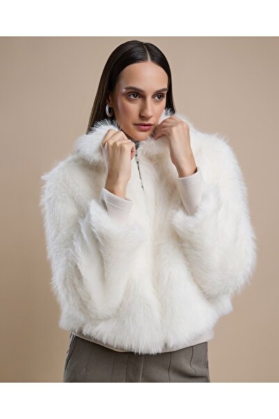 R&B Furry Jacket with Zipper Closure