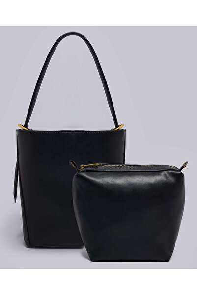 R&B Textured Shoulder Bag with Pouch