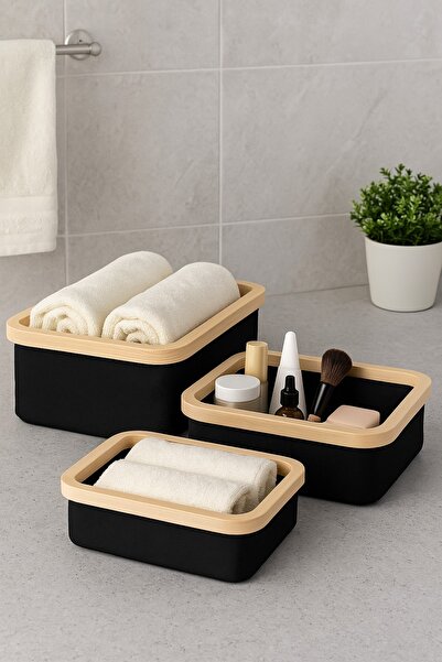 Eq deco 3 lü Dolap Içi Çamaşır Oyuncak Raf Düzenleyici Katlanır Saklama Kutusu Üçlü Organizer