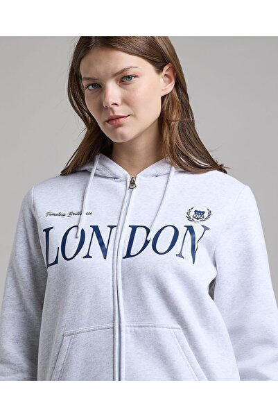 R&B Printed Hooded Jacket with Long Sleeves