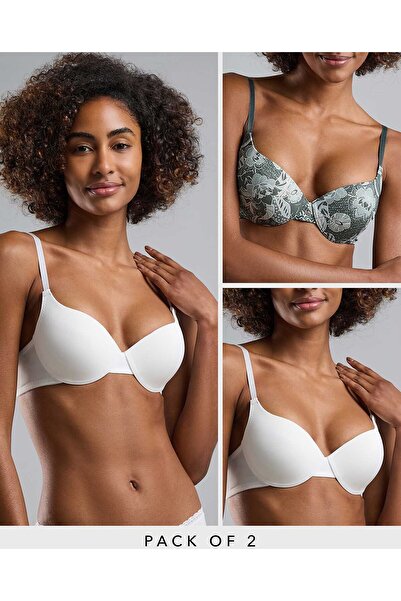 R&B Green Women's 2 Pack Push Up Bras