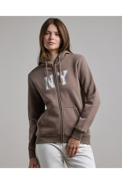 R&B Printed Hooded Jacket with Long Sleeves