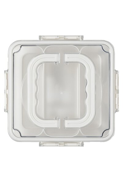 PUFO Food storage box for the refrigerator with airtight lid and 3 removable compartments, 35 x 25 cm