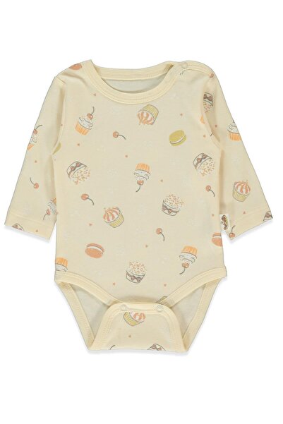 Bebetto Organic Interlock Long Sleeve Body Ay (Organic Cupcakes) Beige