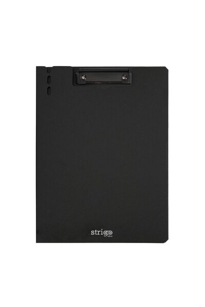 Strigo A4 vertical clipboard, pen holder, black SF064