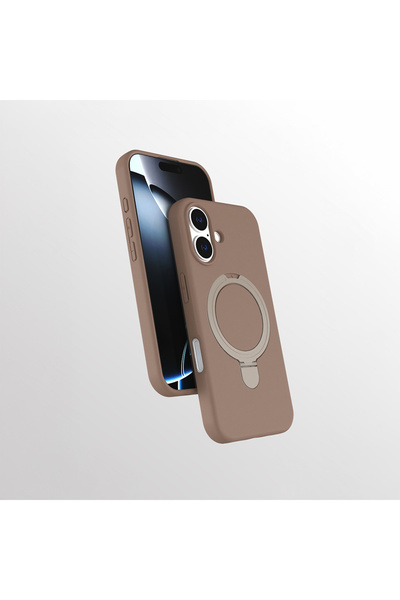 Nezih Case Apple iPhone 16 Uyumlu Magsafe Sarj Özellikli Standlı İnce Kapak