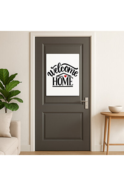 BLT DİZAYN Tablou minimalist din sticlă cu scrisul „Welcome Home” – Design de bun venit cald și modern