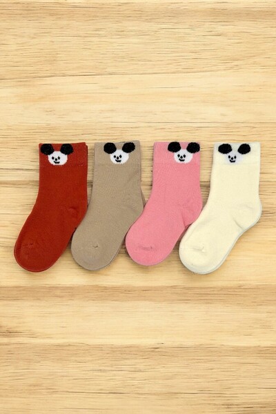 tibo 4 чифта дебели зимни кърпи с двустранен дизайн с панда за деца