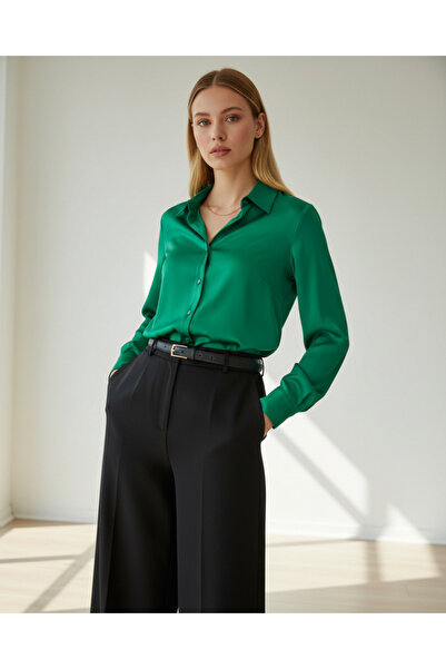 PERA MODA قميص من الساتان ذو سطح ناعم