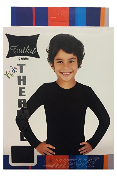 Tutku Unisex Çocuk Siyah Termal Alt Üst Takım D135-d136