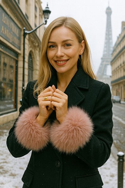 MARBERRY أكمام نسائية من القطيفة الناعمة ذات الملمس الناعم باللون الوردي