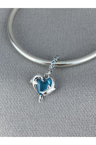 My Story Mavi Murano Cam Yunus Kalp Gümüş Charm