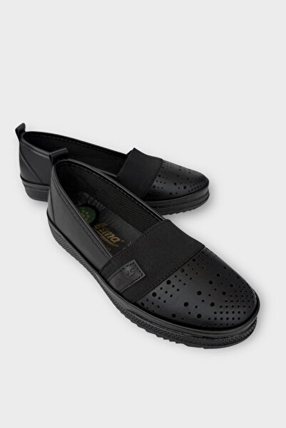 Liger Women's Orthopedic Rubber Detail Comfort Casual Shoes Black