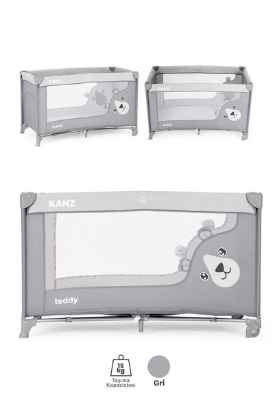Kanz Teddy Oyun Parkı ve Park Yatak Gri 60 x 120