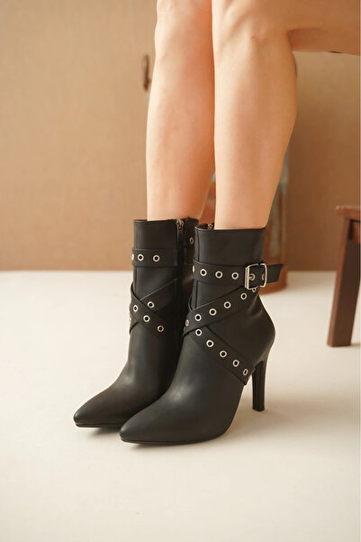 soonaksesuar Atye black patent leather heeled boots