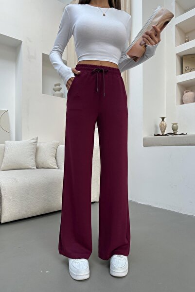 mylove بنطلون مودال من ماركة Orj باللون الأحمر الداكن