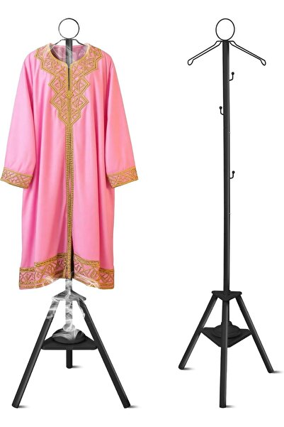 Twinkle Mart Clothes Bakhoor Burner Stand 183 cm - Incense Burner Hanging Stand with Hooks (Black)