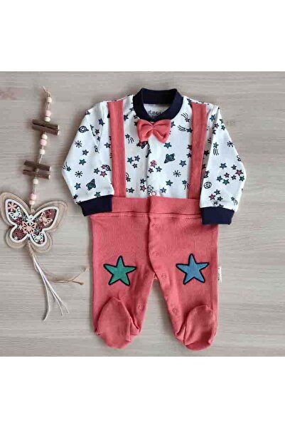 Necix's Salopeta cu papion corai bebelusi bumbac