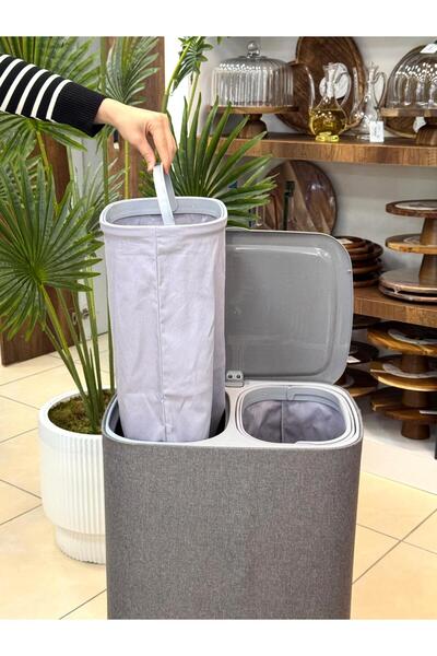 AROW NEW GARB TEKERLEKLİ KİRLİ SEPETİ 50 LİTRE TKEBT Gri