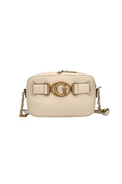 Guess Aviana Women's Beige Crossbody Bag - Elegant and Practical Large Logo Handbag