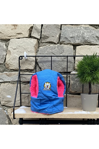 Lokums Mavi Pembe İçi Peluşlu Köpek Şapkası