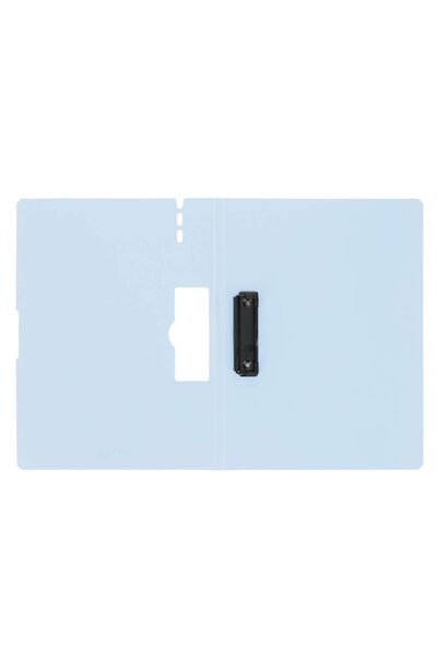 Strigo A4 vertical clipboard with side metal clip, pen holder, light blue SF055