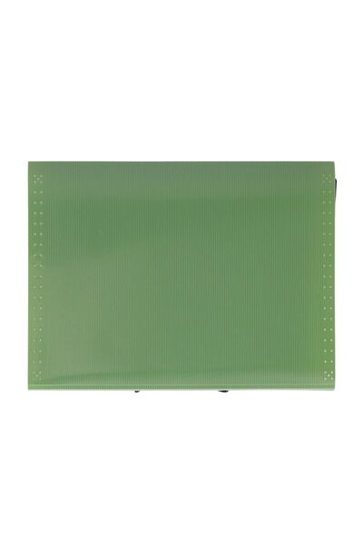 Strigo PP A4 folder, 13 compartments, elastic closure, metal clip, dark green SF053