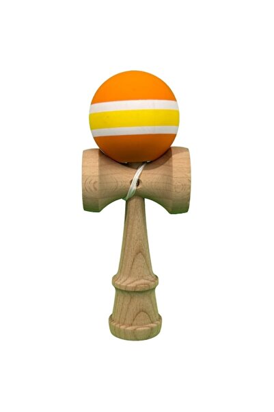 LEIBOO Original Kendama X, Wood, SUPER STICKY Ball, 18 cm, Dexterity Game, Orange-Yellow-White