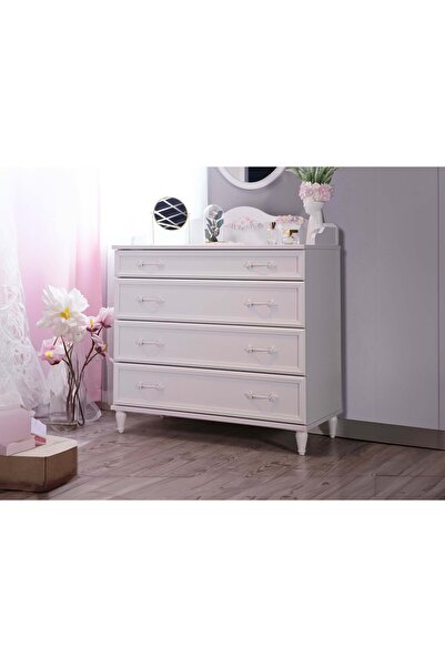 Storish Pamira 4 Çekmeceli Şifonyer Beyaz