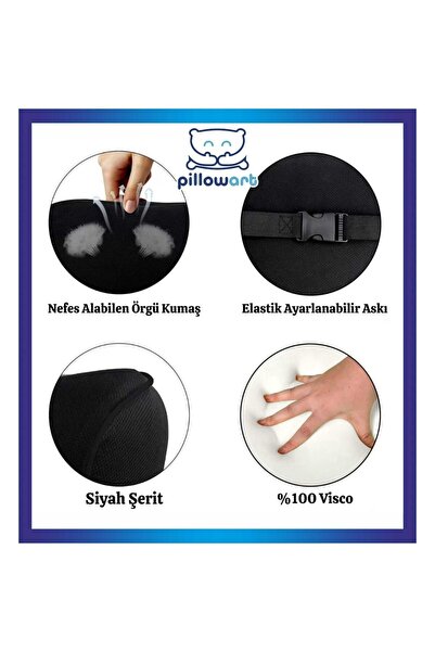 PİLLOWART Visco Araç Boyun Yastığı, Seyahat Yastığı, Ayarlanabilir Uyku Yastığı İkili Set