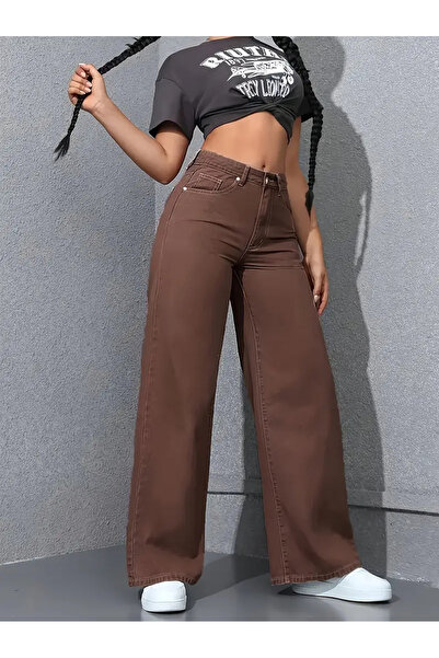 WODDİ Adel Γυναικείο τζιν παντελόνι Palazzo με σούπερ ψηλή μέση της δεκαετίας του '90 BEEKE1001