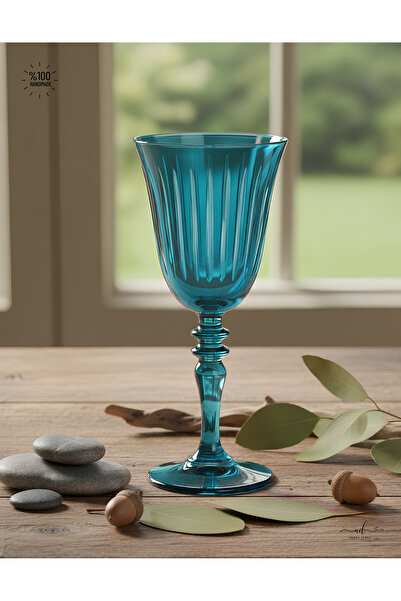 AKDEN STORE Crystal Decor Handcrafted Tall Goblet, Glass