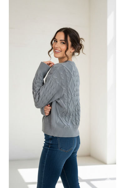 HELLİE Knitted Patterned Knitwear Sweater